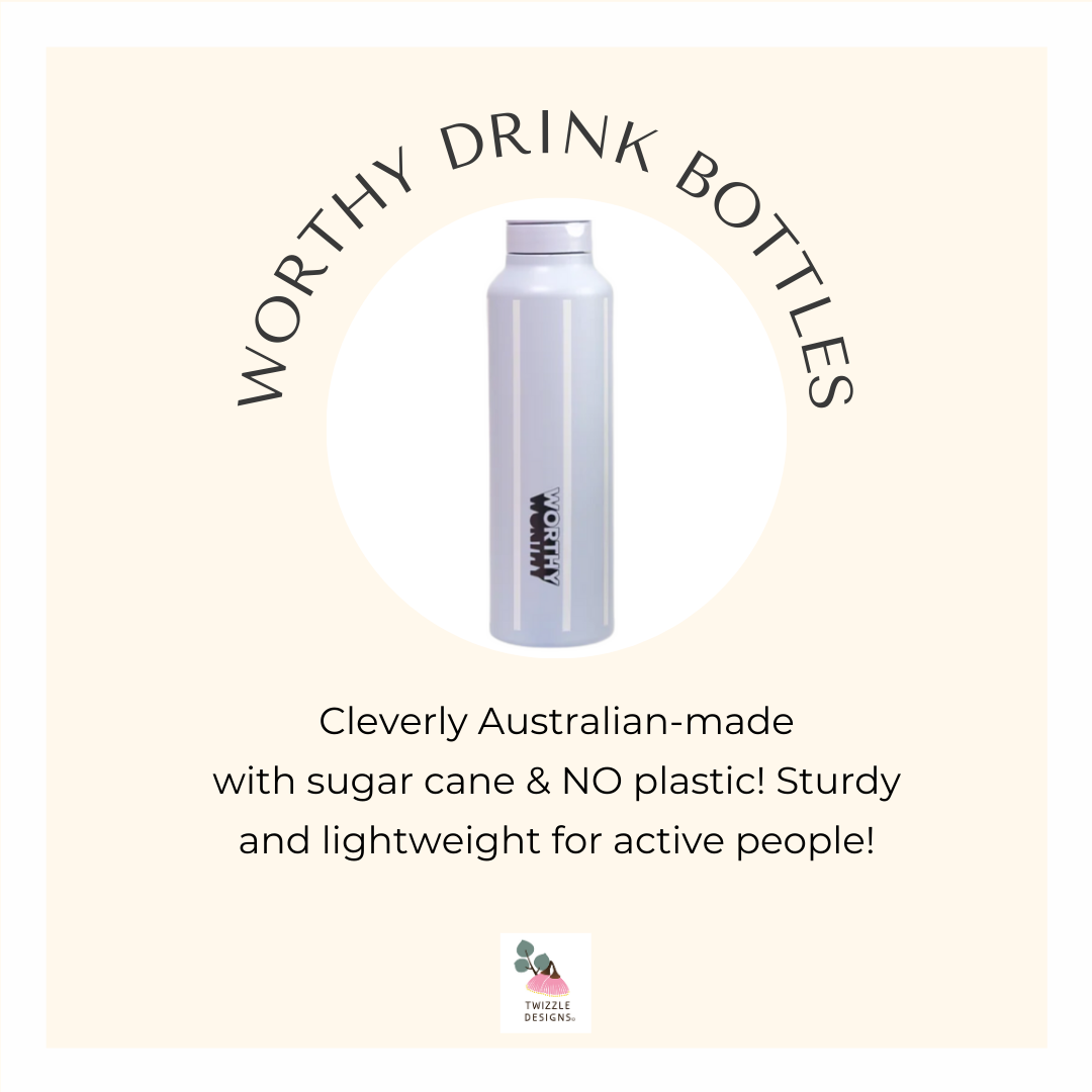 100% SUGAR CANE Drink bottle - made in Australia. Dishwasher safe water bottle. 3 cup drink bottle. Recyclable water bottle. Zero plastics.