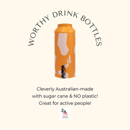 100% SUGAR CANE Drink bottle - made in Australia. Dishwasher safe water bottle. 3 cup drink bottle. Recyclable water bottle. Zero plastics.